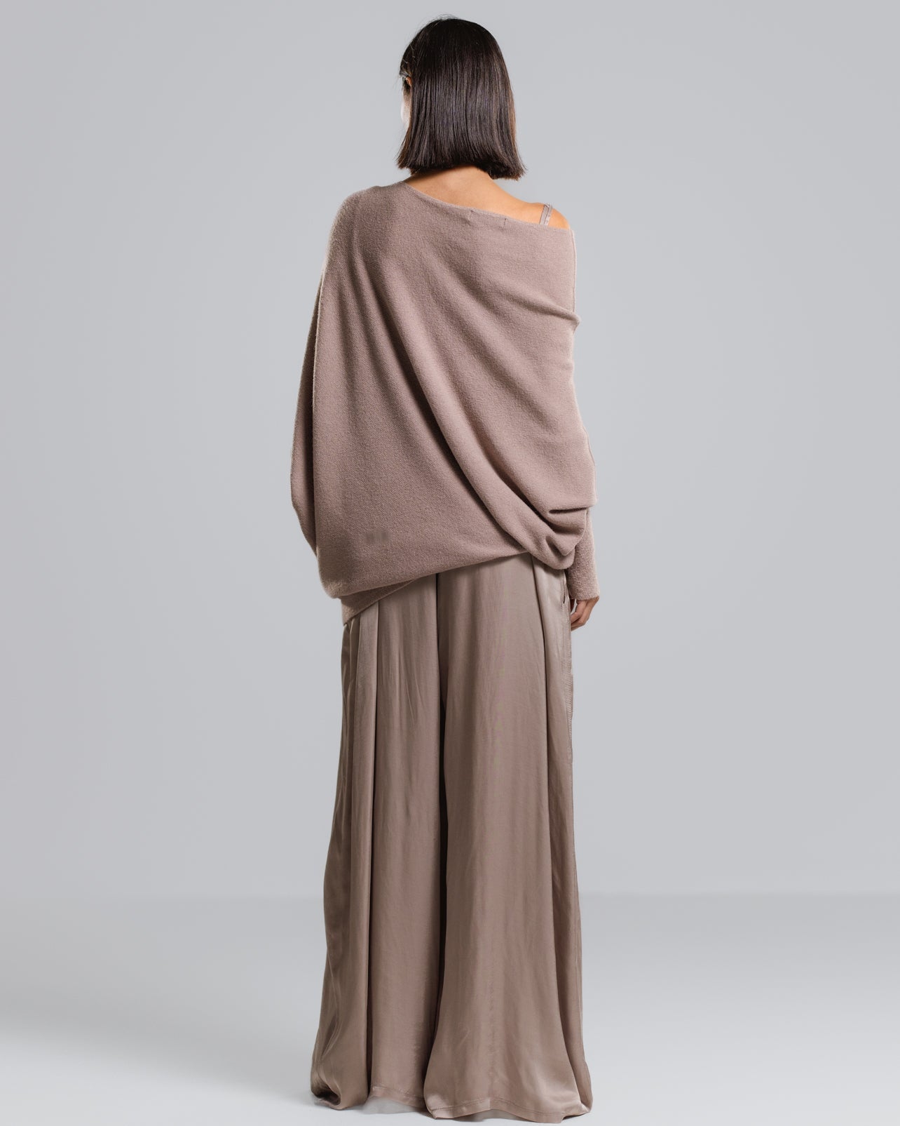 Audrey Satin Jumpsuit | Mocha