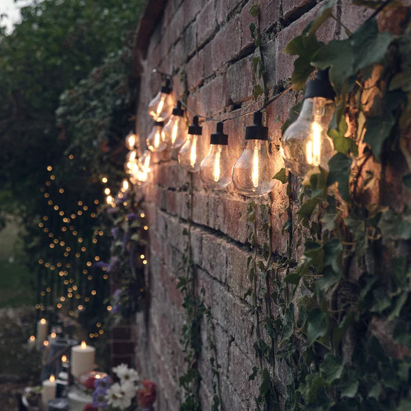 20 Warm White Vintage Style Solar Festoon Lights