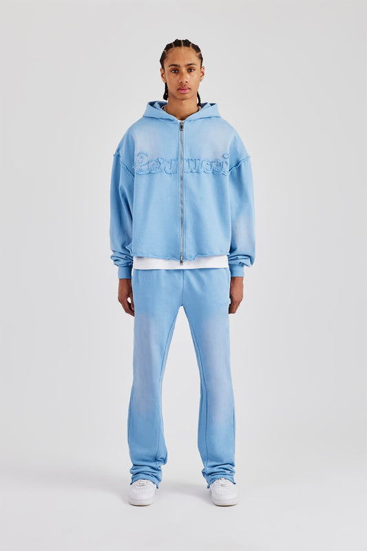 Nardo Washed Applique Zip Through Tracksuit - Blue