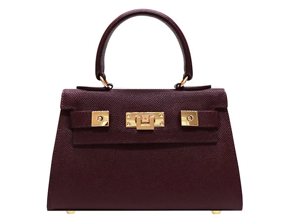 Maya Mignon Dolomite Pebble Print Calf Leather Handbag