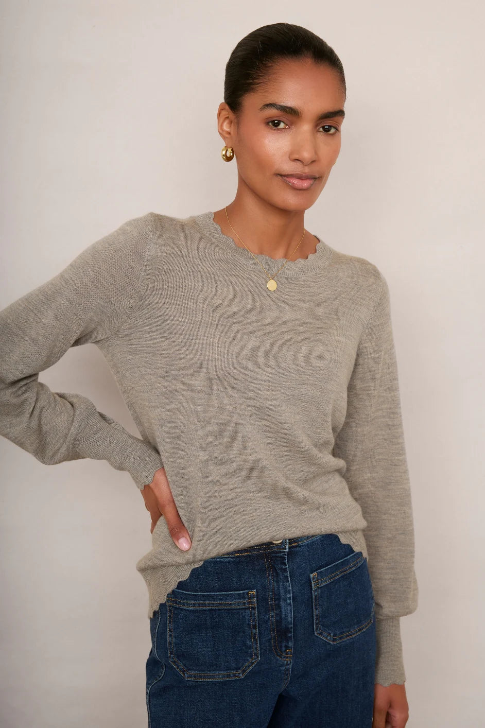 Fleurine Scallop Jumper