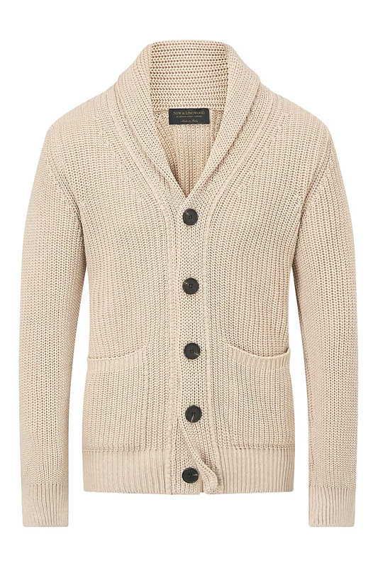 Cotton Shawl Collar Cardigan