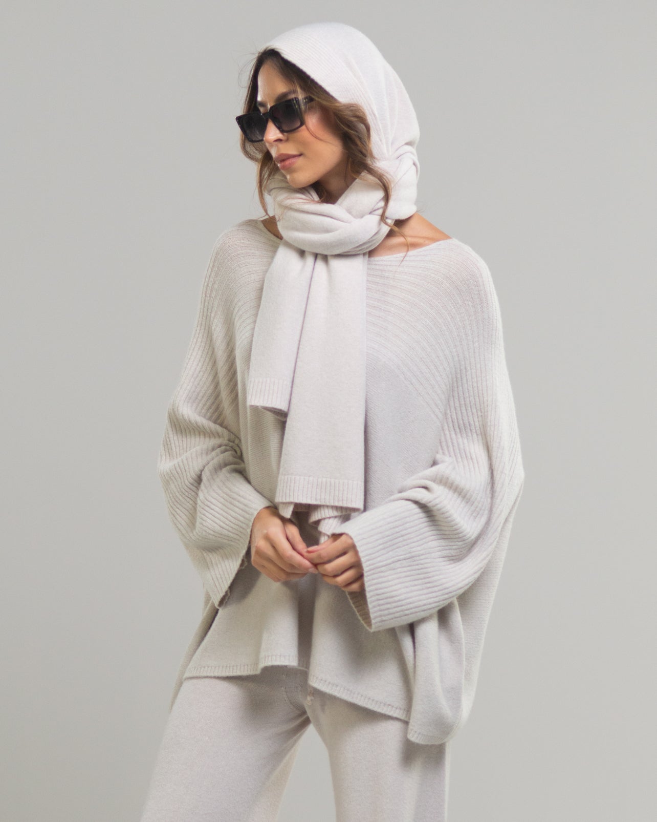 Ribbed Shawl | Light Beige