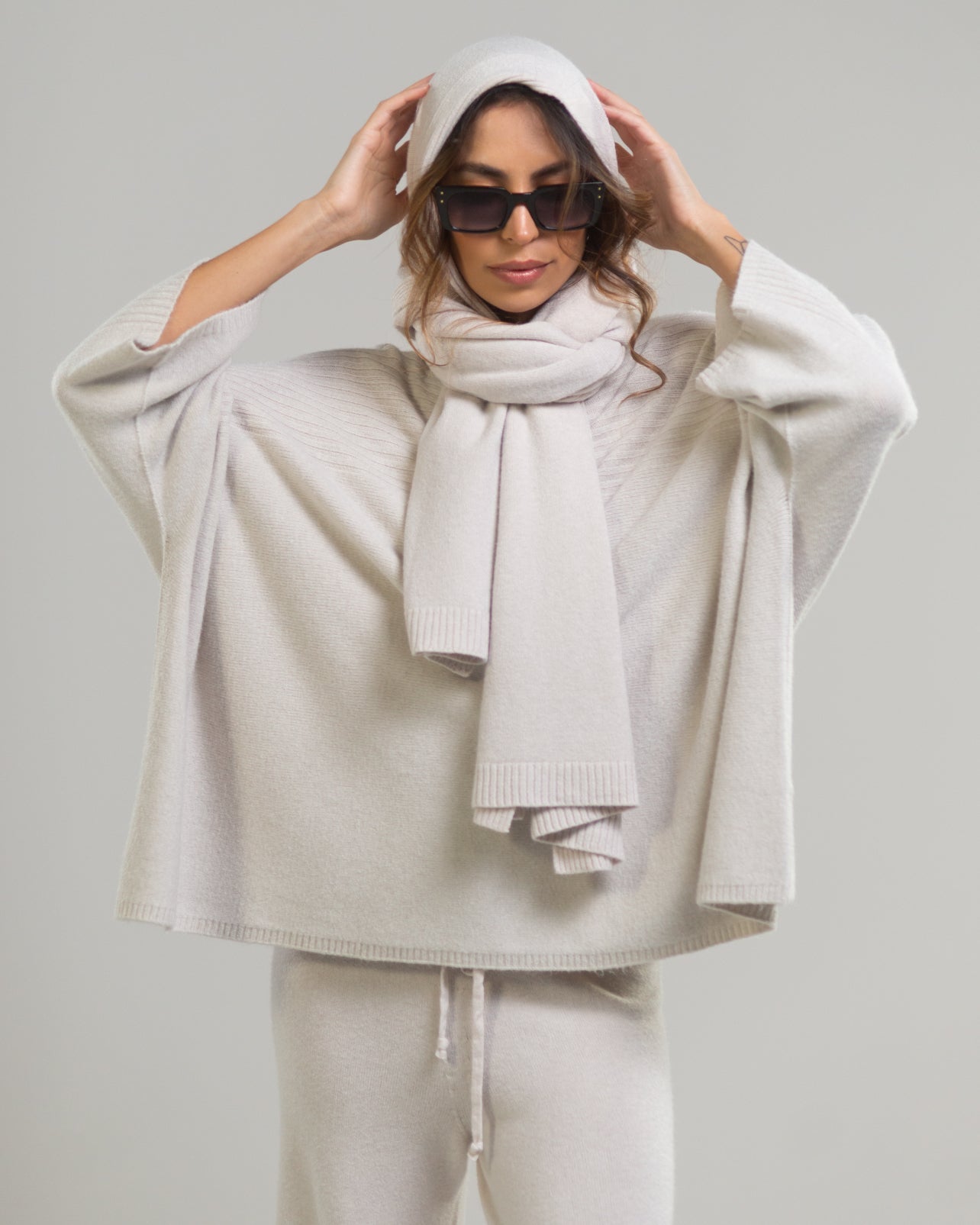 Ribbed Shawl | Light Beige