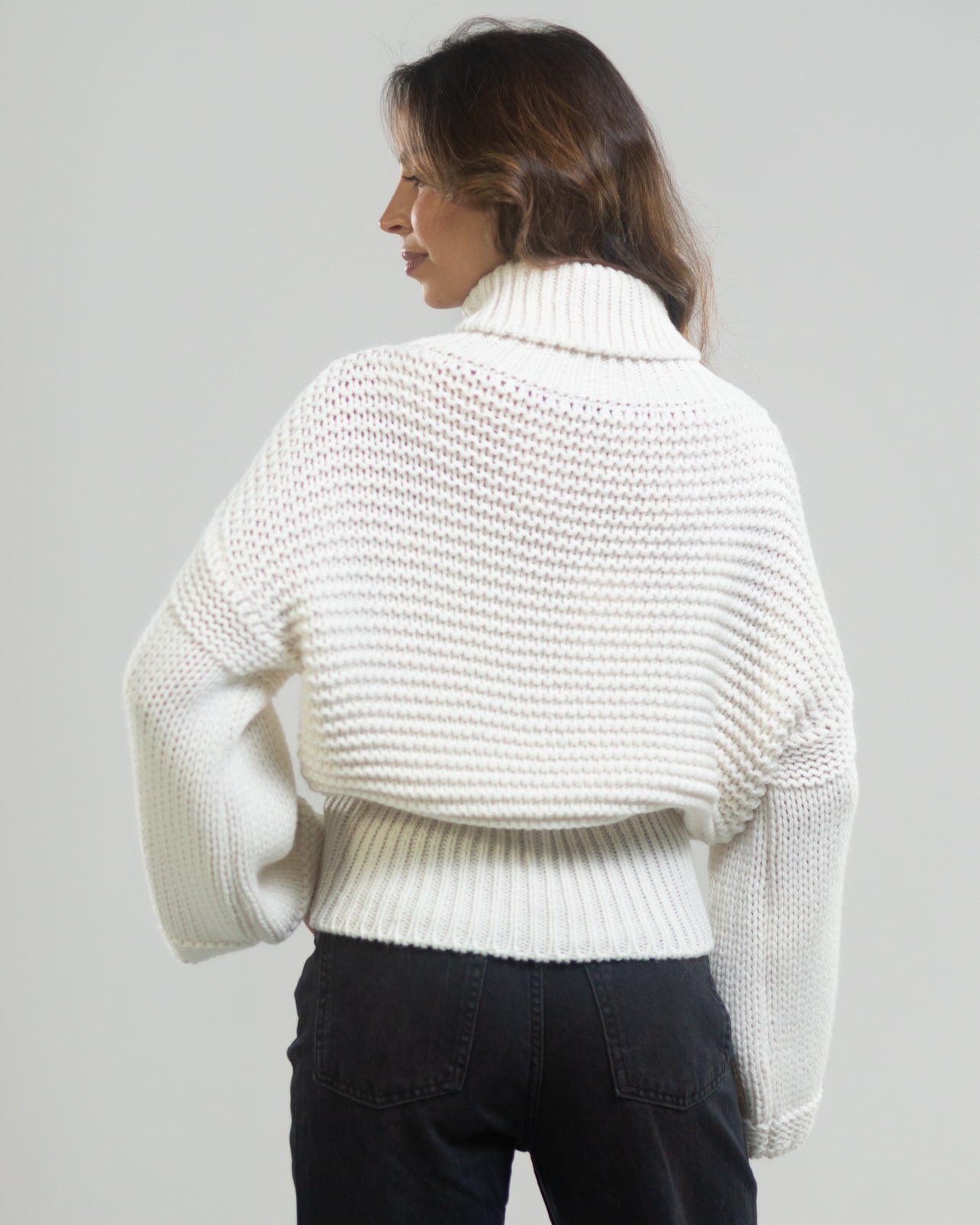 Isabella Rollneck Sweater | Ivory | Wool Blend