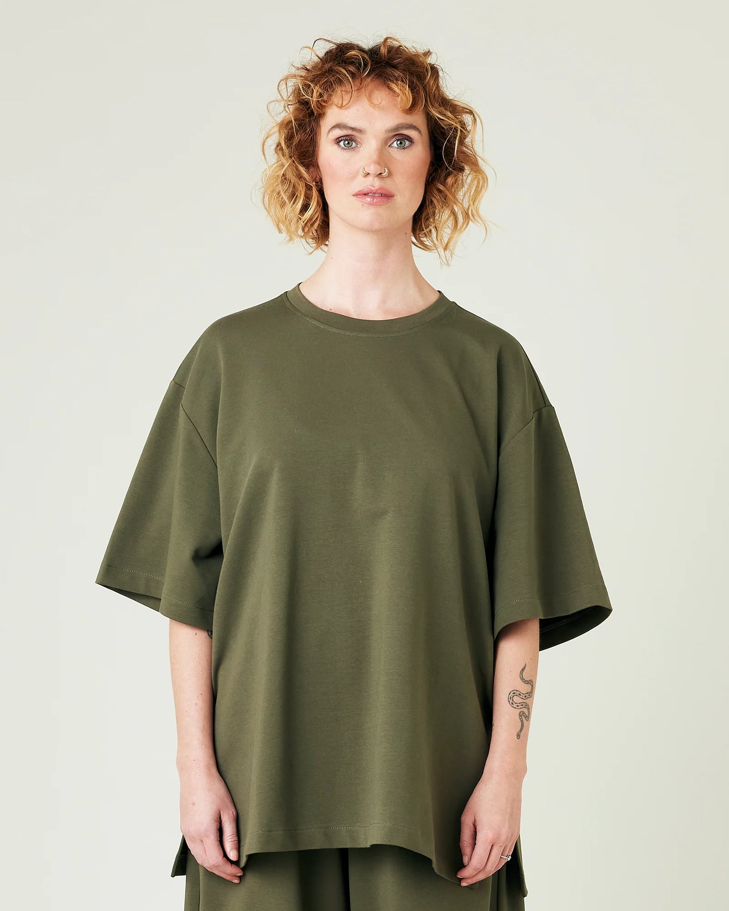 JUDE COTTON JERSEY SHORT DROP SLEEVE TOP