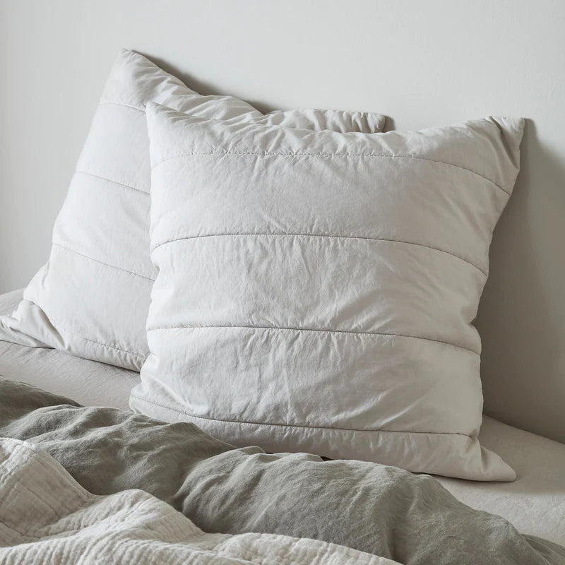Quilted Cotton Square Pillowcase Pair