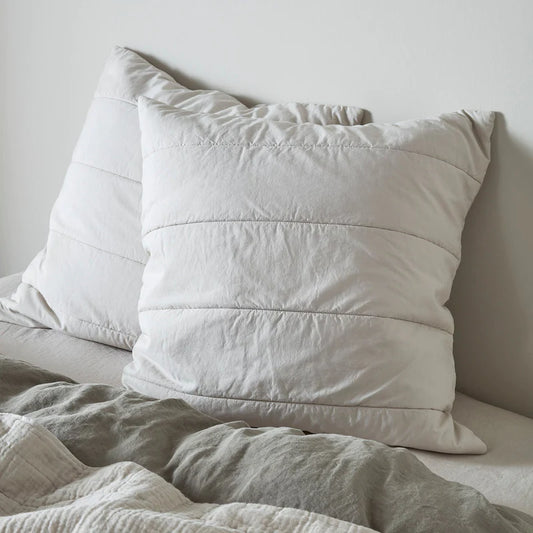 Quilted Cotton Square Pillowcase Pair