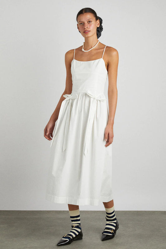 PENELOPE APRON DRESS - WHITE