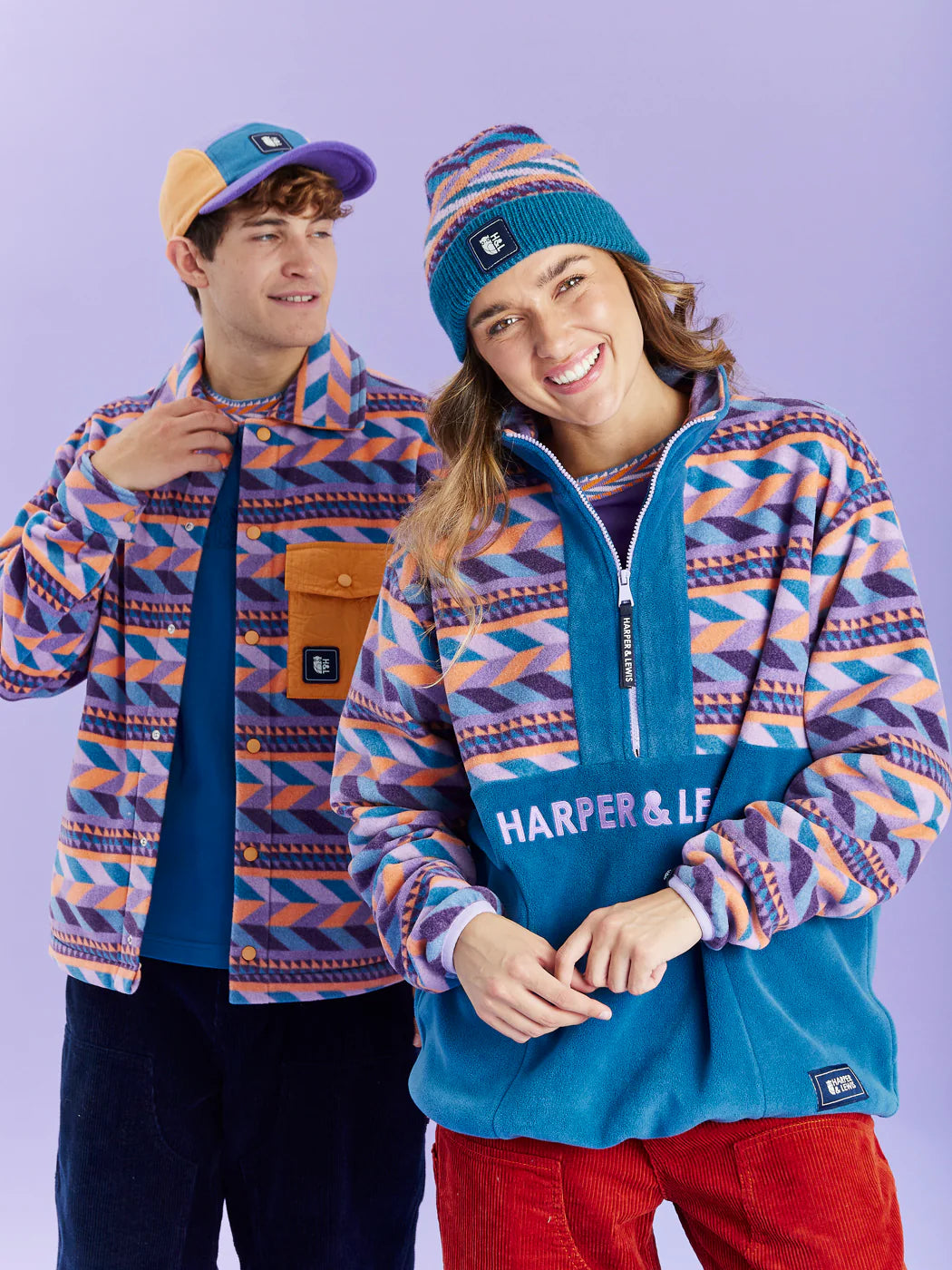 Bodie Retro Pattern 1/4 Zip Fleece