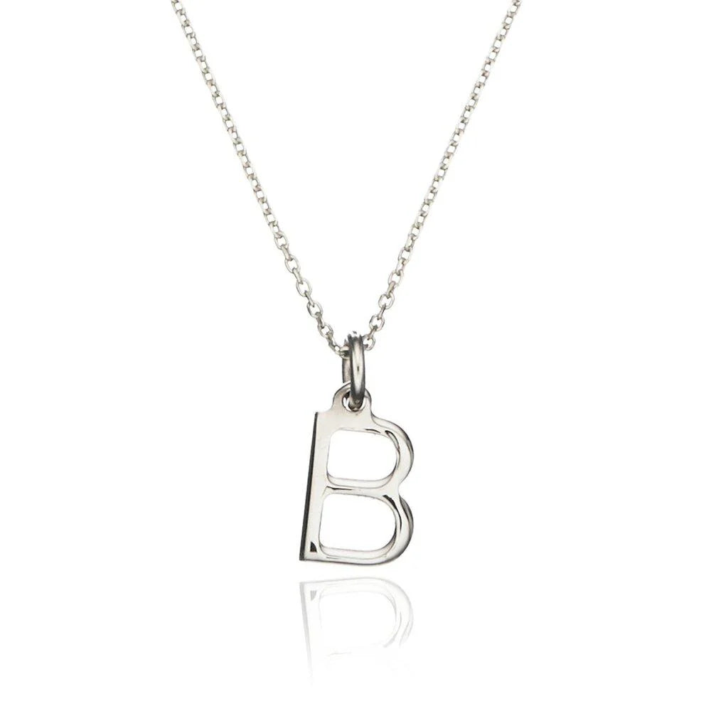 Solid Gold Initial Letter Necklace