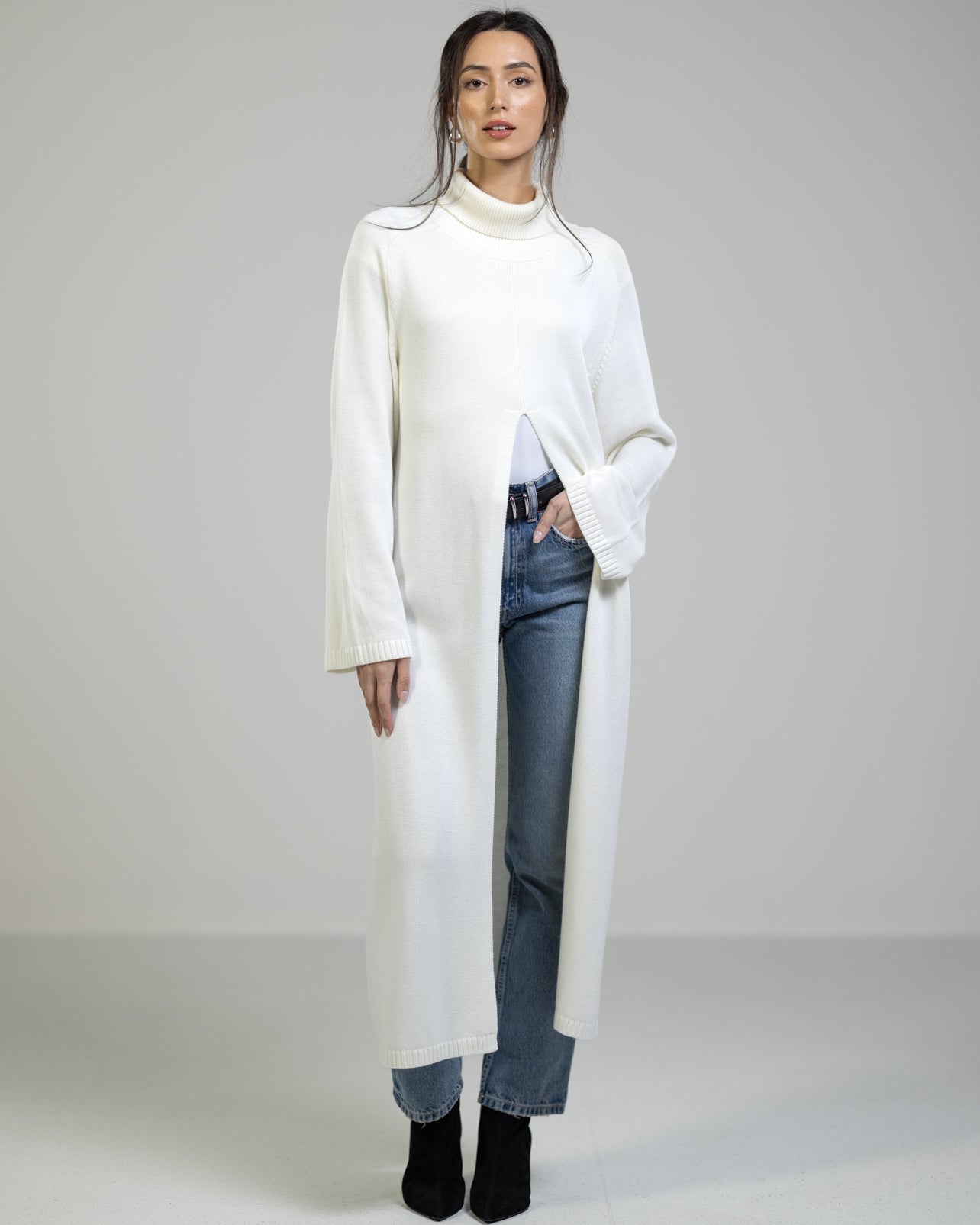 Eva  Heavyweight Throw On | Ivory | Cashmere Blend