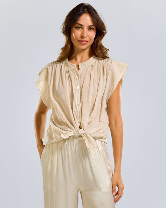 NEW | Jane Tie Up Shirt | Beige