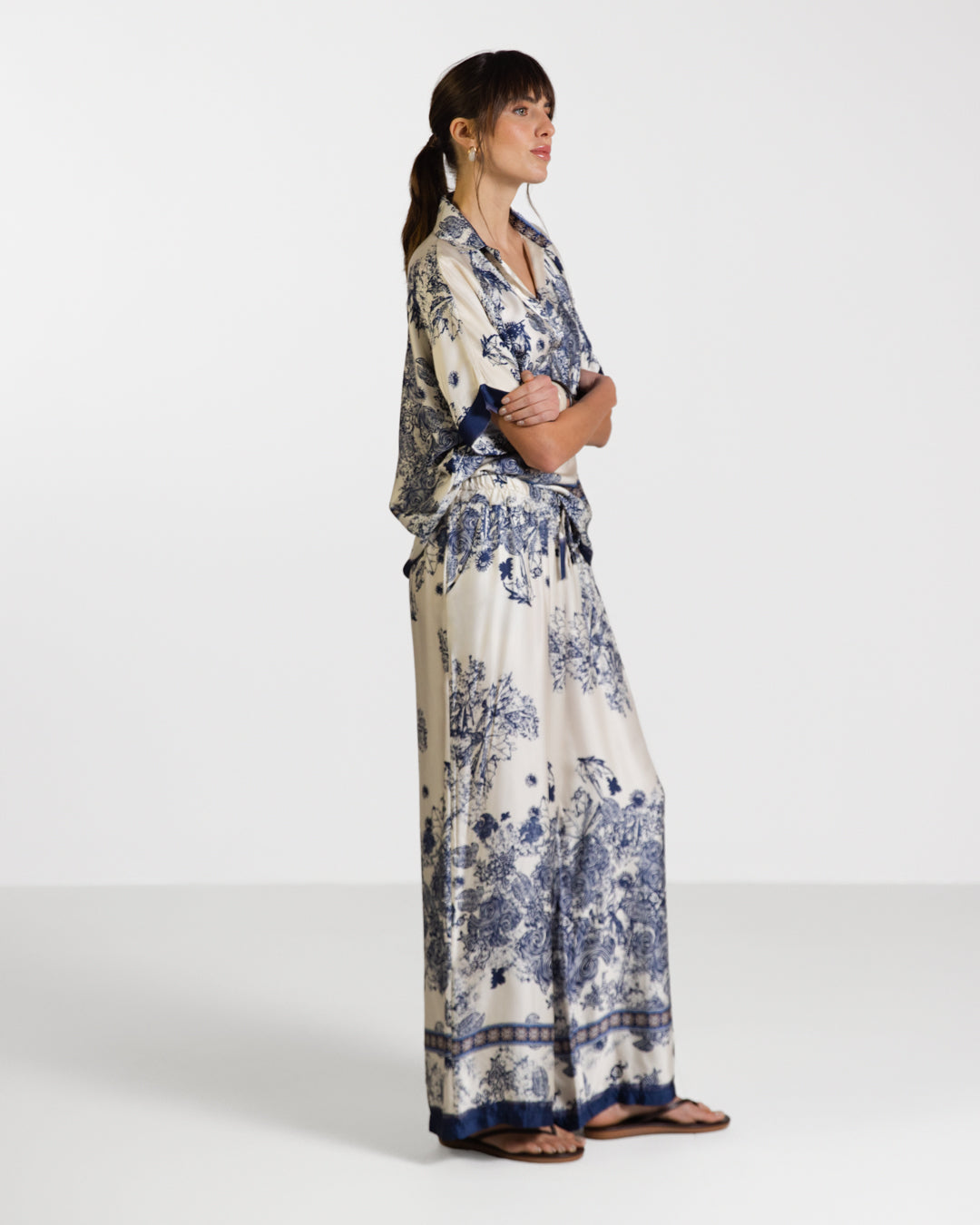 Ottilie Silk Top | Navy