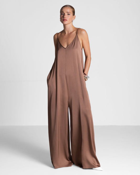 Audrey Satin Jumpsuit | Maple