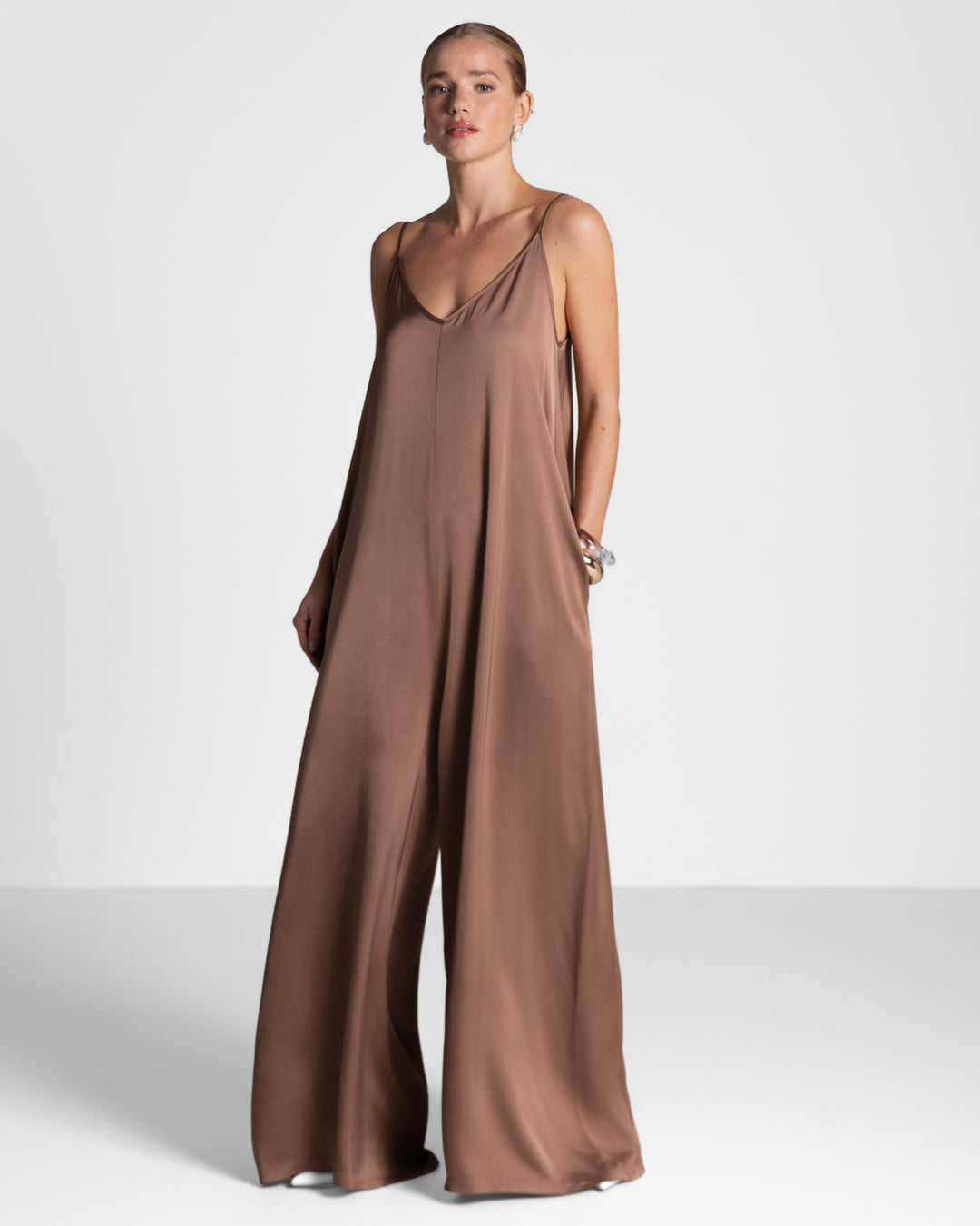 Audrey Satin Jumpsuit | Maple