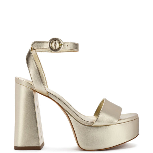 Dolly Sandal in Gold Metallic Leather