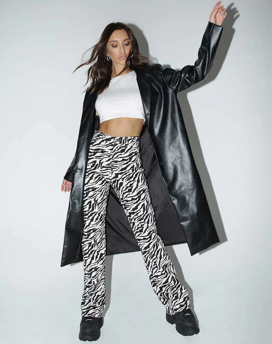 Zoven Trouser In 90'S Zebra Black And White