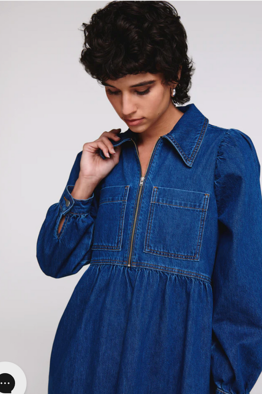GABRIELLA DENIM MIDI DRESS
