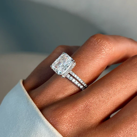 STERLING SILVER RADIANT CUT JASMINE RING