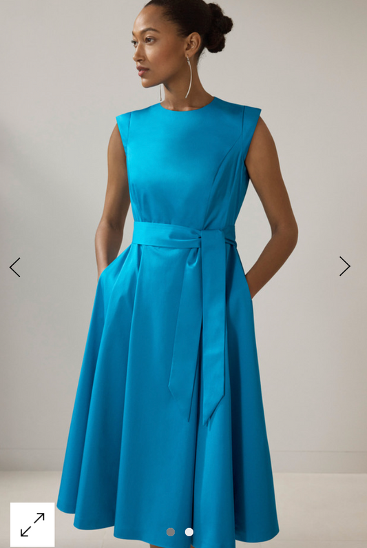Avola Dress Turquoise Stretch Cotton