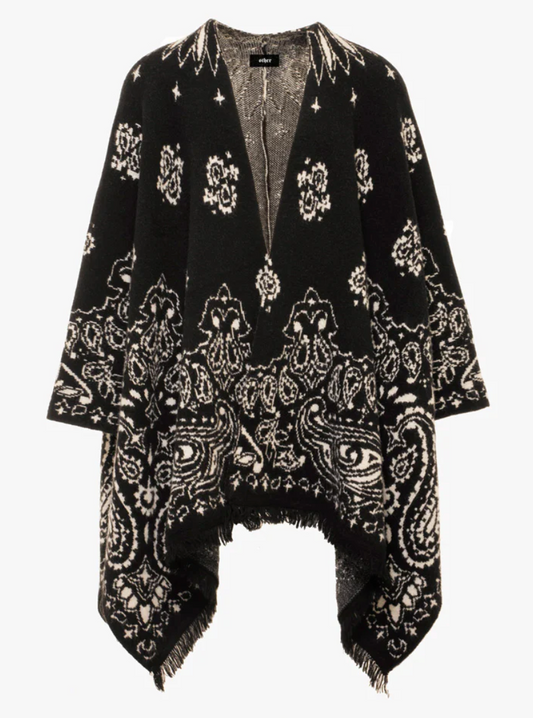 Other UK - WESTERN PONCHO | BLACK PAISLEY