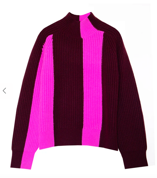 Ainsley Mulberry Stripe Wool Cashmere Jumper