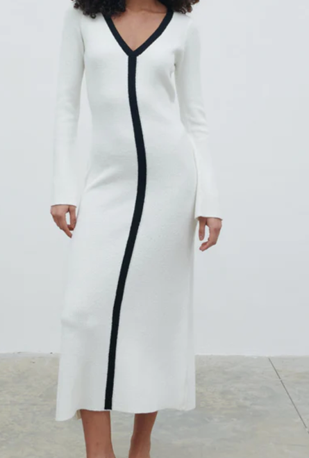 Ailey Contrast Seam Knit Midaxi Dress