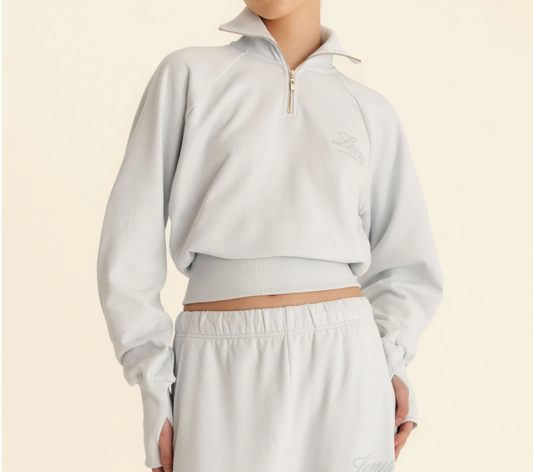 90’s Cropped Quarter-Zip Seasonal - Dewdrop
