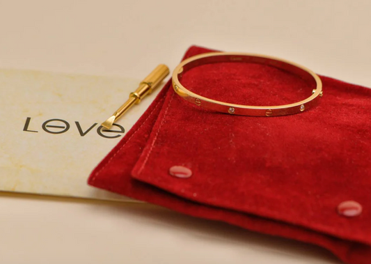 Cartier Love 6 Diamond 18k Yellow Gold Small Model Bracelet Size 17