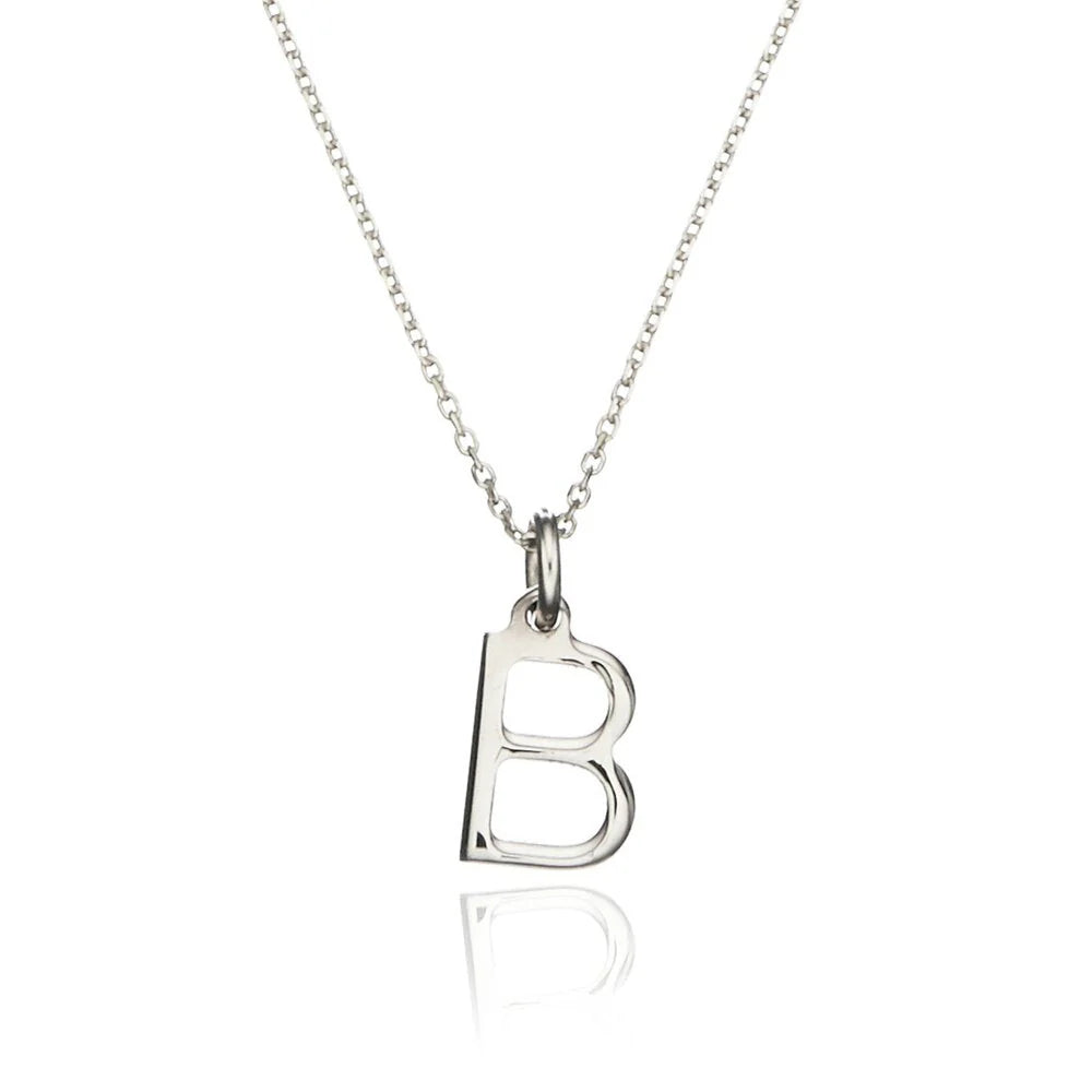 Solid Gold Initial Letter Necklace
