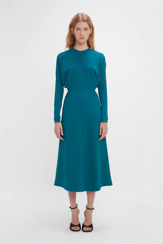 Long Sleeve Dolman Midi Dress