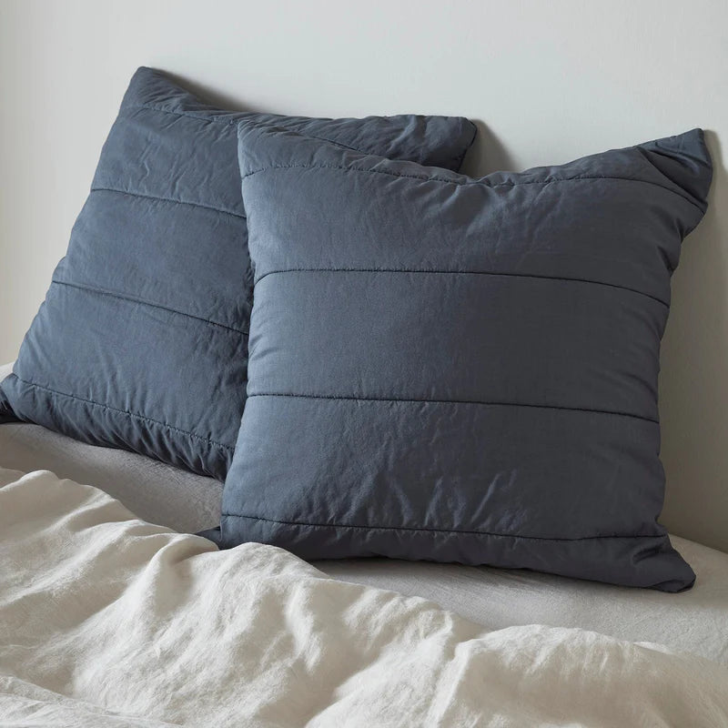 Quilted Cotton Square Pillowcase Pair