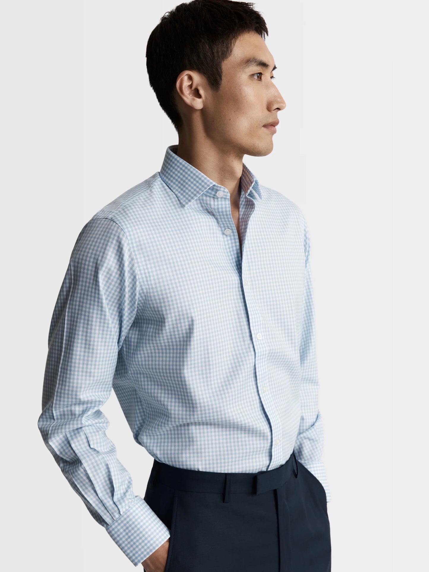Non-Iron Twill Slim Fit Single Cuff Classic Collar Shirt