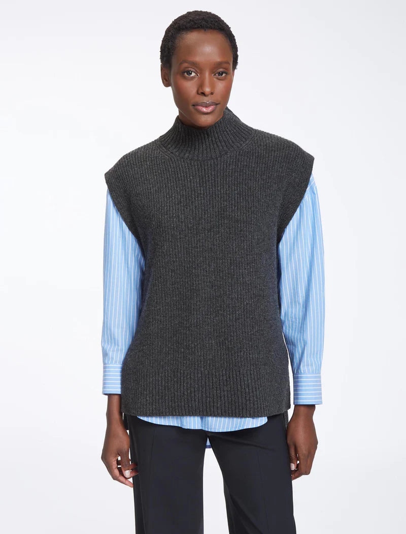 Janice Wool Funnel Neck Sleeveless Jumper