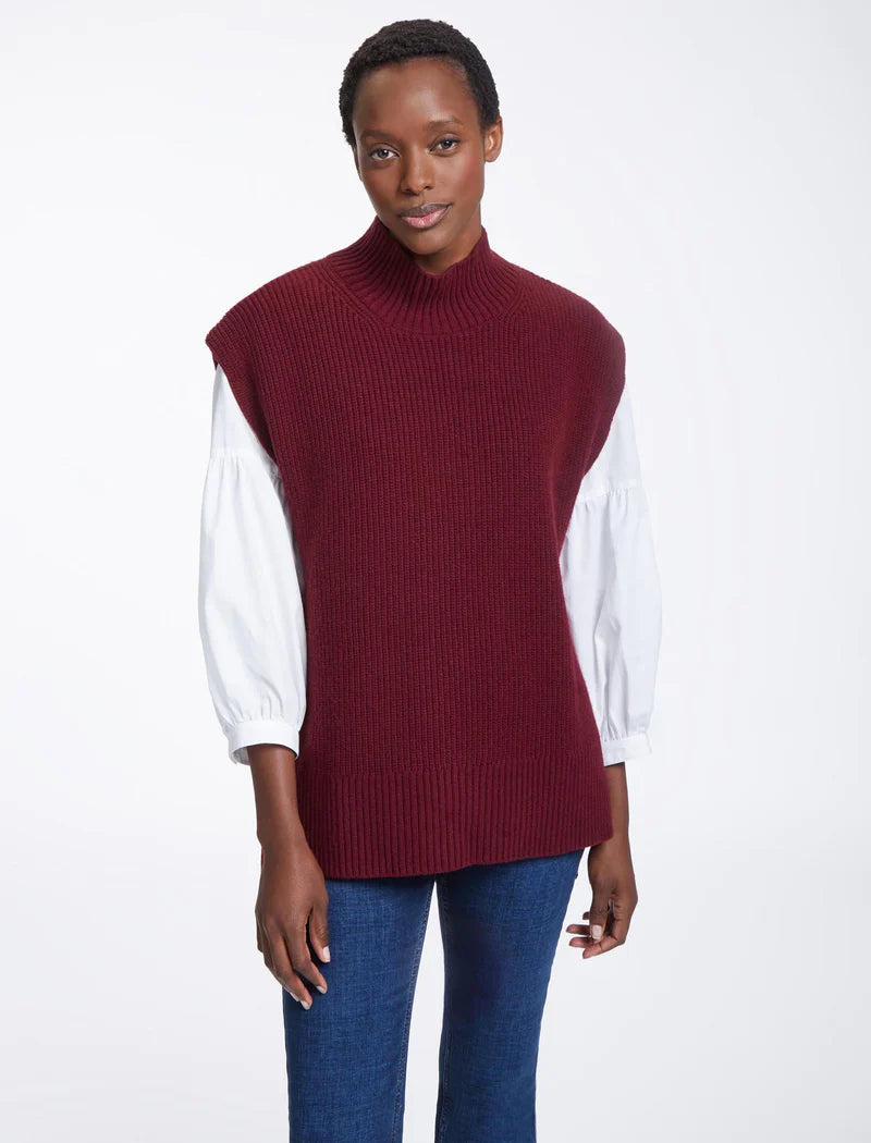 Janice Wool Funnel Neck Sleeveless Jumper