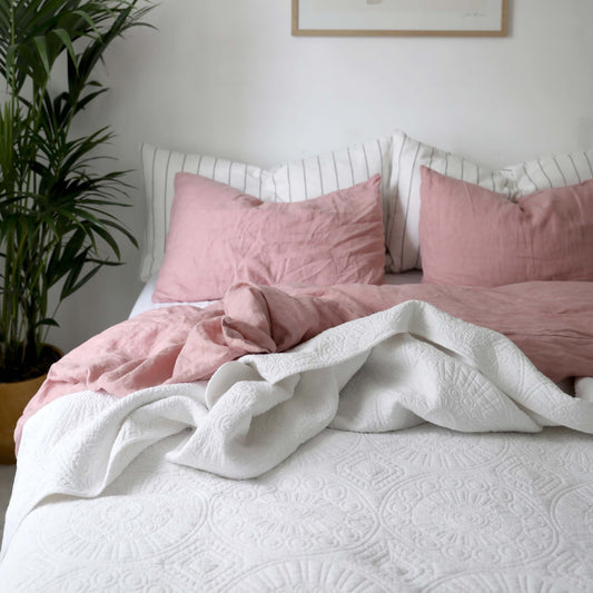 White French Linen Single Duvet Cover