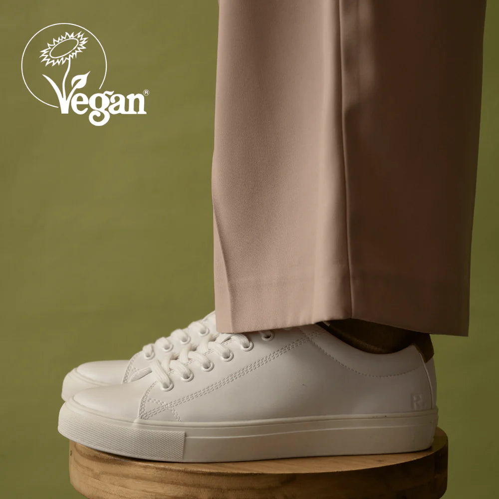 R-Kind Unisex Vegan Leather Trainer | Moon White