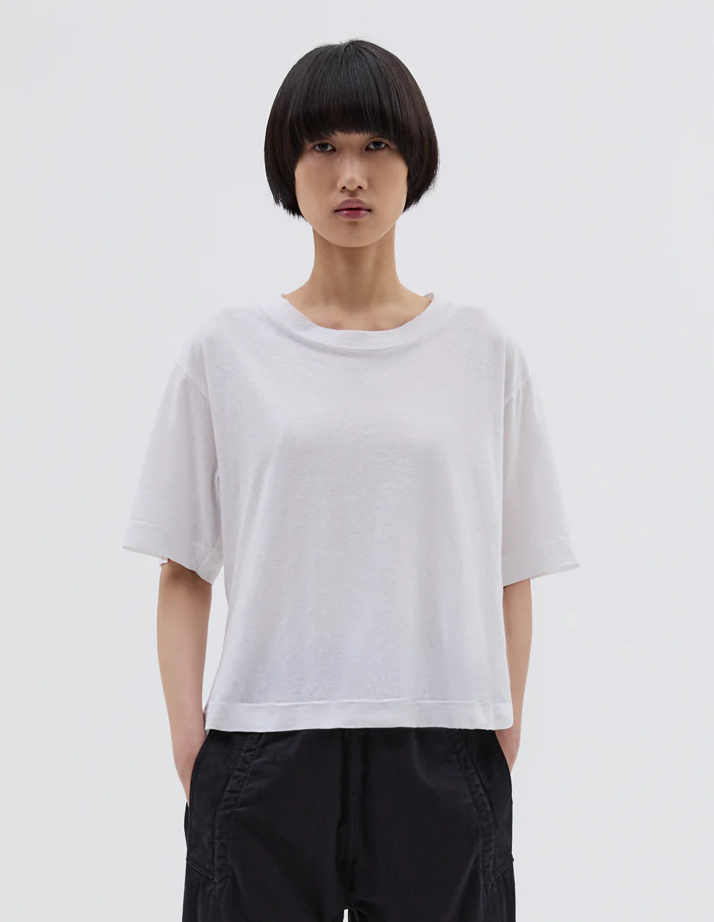 MHL. SIMPLE T SHIRT COTTON LINEN JERSEY