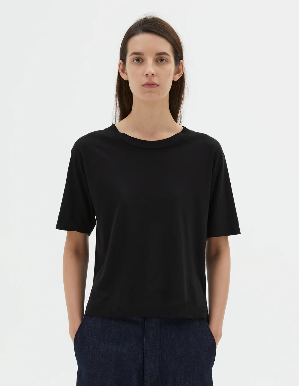 MHL. SIMPLE T SHIRT COTTON LINEN JERSEY