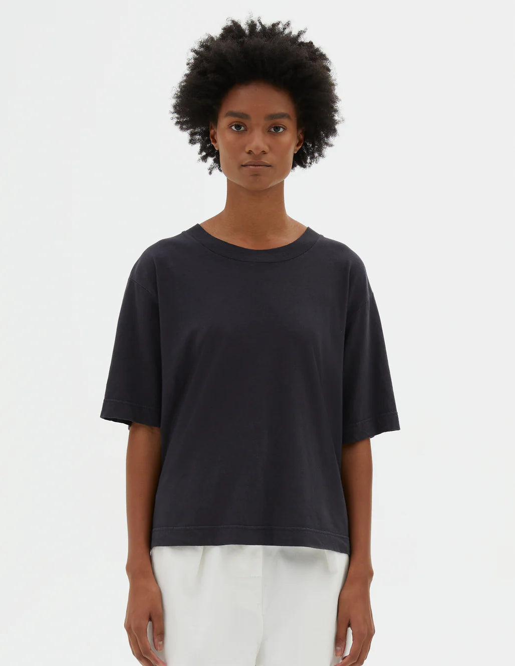 MHL. SIMPLE T SHIRT COTTON LINEN JERSEY