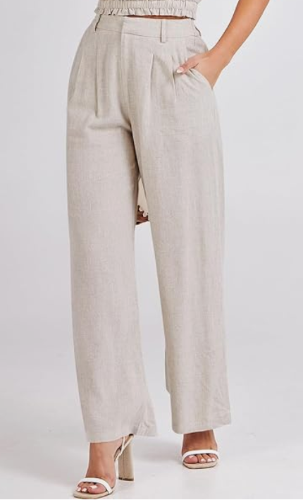Women's Summer Linen Long Pants Tracksuit