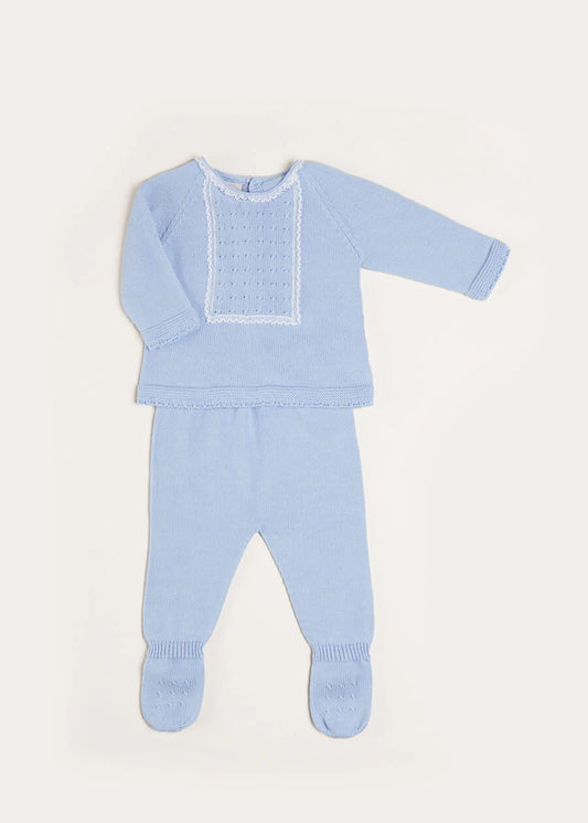 Lace Trim Ruffle Collar Knitted Set (1-6 months)
