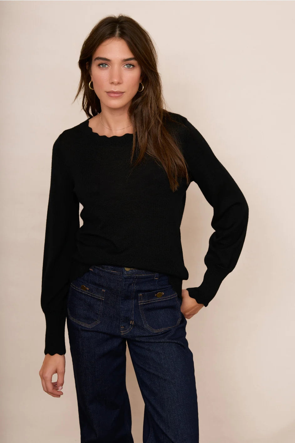 Fleurine Scallop Jumper